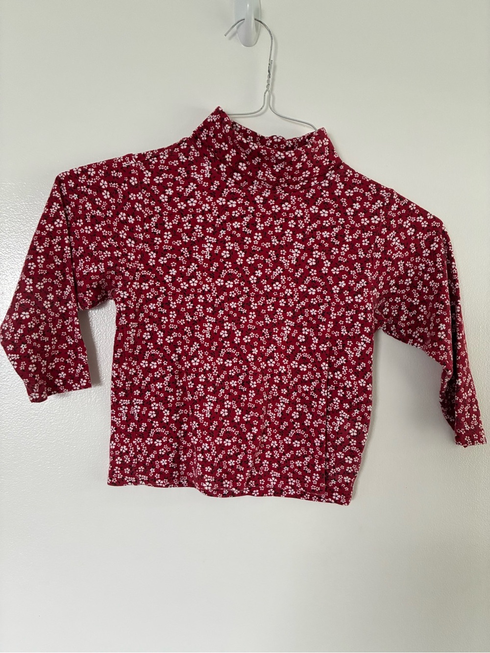 Gymboree Red Floral Mockneck Long-Sleeve Top